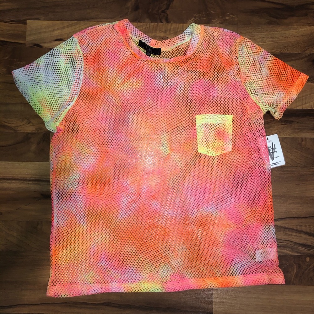 Neon Tie Dye Mesh T-Shirt